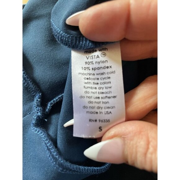 NWT Susana Monaco Dark Teal Blue Mock Neck Legging Jumpsuit Size Small - Picture 11 of 11